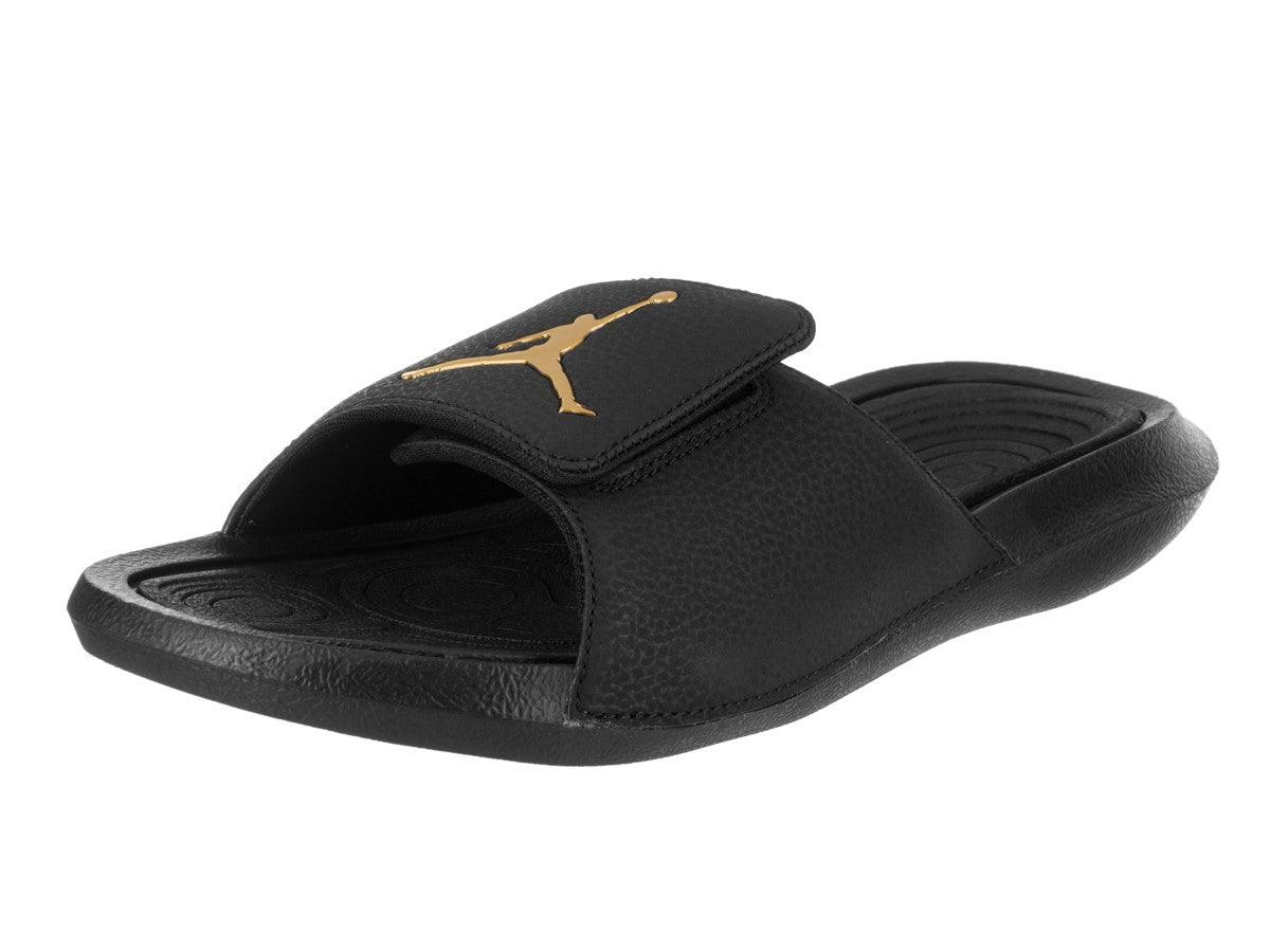 Jordan Hydro 6 Unisex Black Gold Slippers - Obeezi