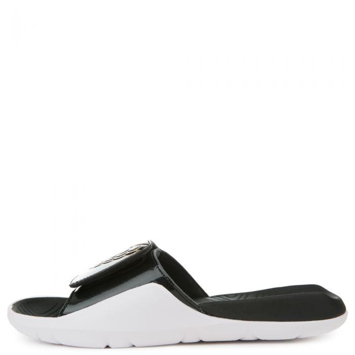 Jordan Hydro 7 Black Metallic Gold White Slippers - Obeezi