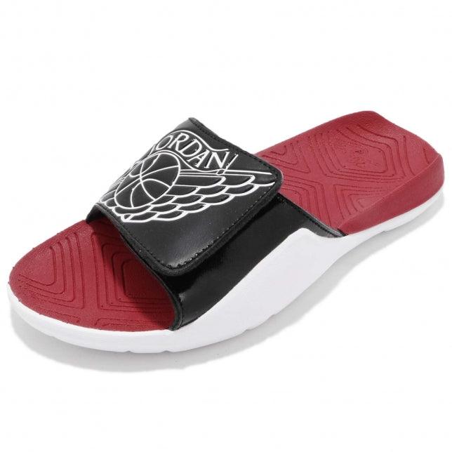 Jordan Hydro 7 GS Black White Gym Red Slippers - Obeezi