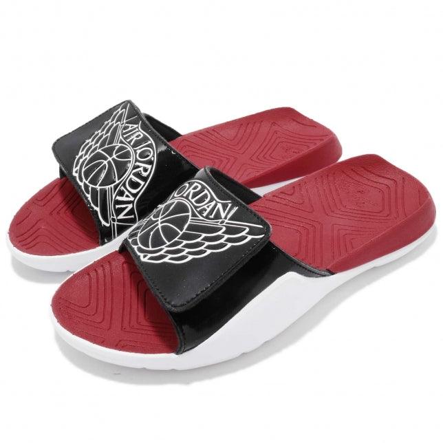 Jordan Hydro 7 GS Black White Gym Red Slippers - Obeezi