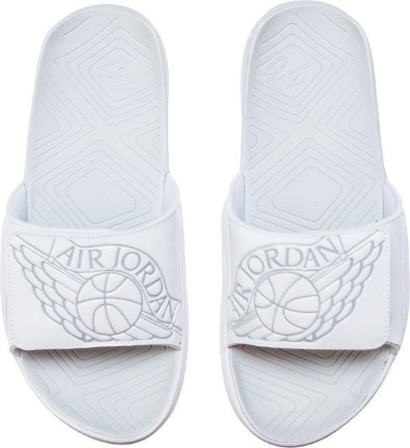 Jordan Hydro 7 Mens White/Pure Platinum Slippers - Obeezi