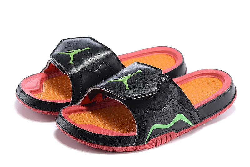 Jordan Hydro 7 Retro Slide Black Pink Orange Green - Obeezi
