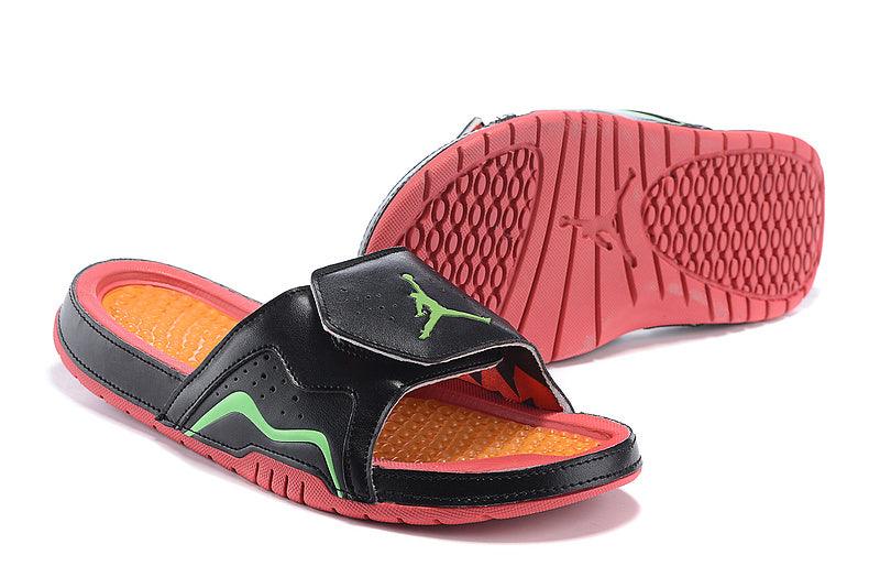 Jordan Hydro 7 Retro Slide Black Pink Orange Green - Obeezi
