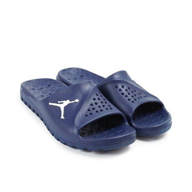 Jordan Men’s Team Slide Blue Rubber Slippers - Obeezi