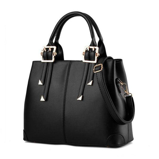 Kattee Style Genuine Leather Tote Bag Black - Obeezi.com