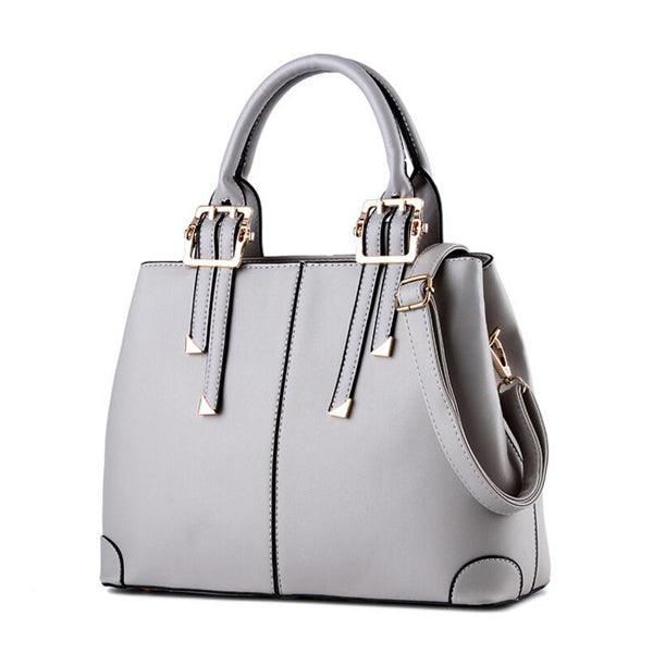 Kattee Style Genuine Leather Tote Bag Grey - Obeezi.com