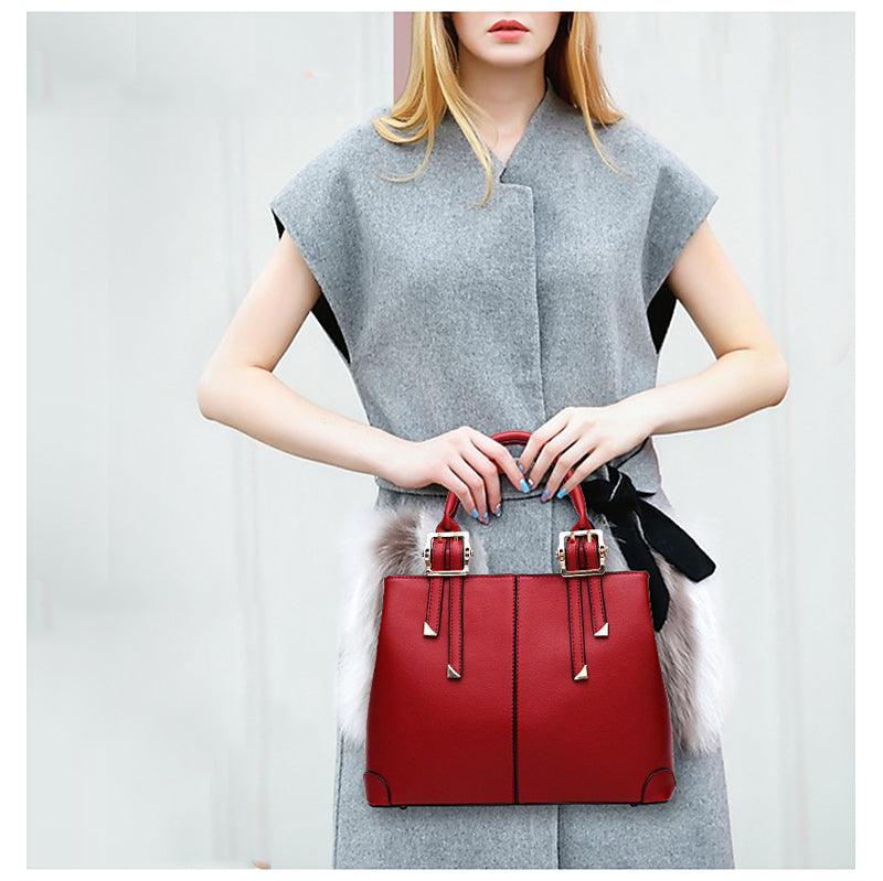 Kattee Style Genuine Leather Tote Bag Grey - Obeezi.com