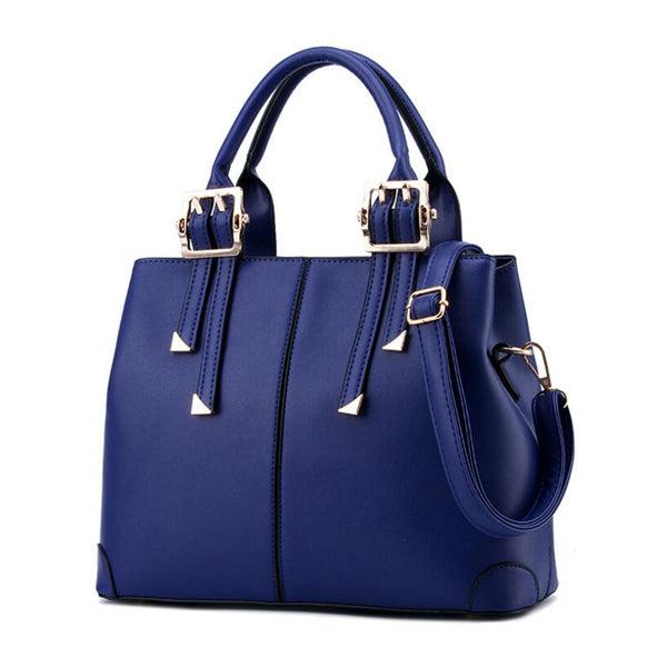 Kattee Style Genuine Leather Tote Bag Navyblue - Obeezi.com