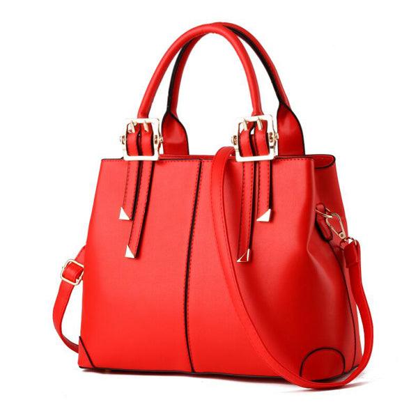 Kattee Style Genuine Leather Tote Bag Red - Obeezi.com