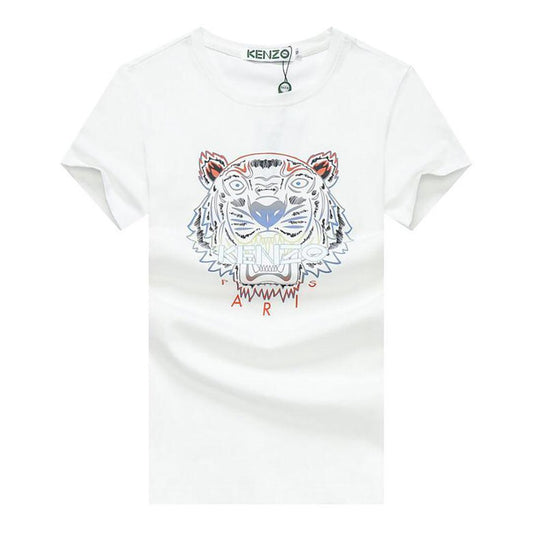 Kenz Essential Classic Front Tiger Crew neck -White - Obeezi.com