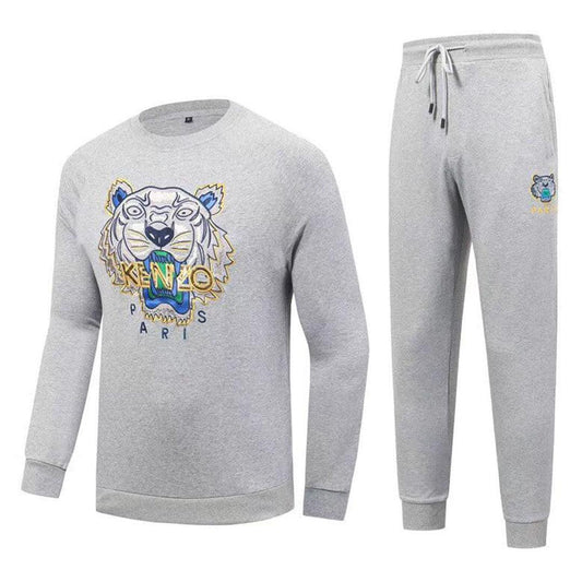 Kenzo Jungle Tiger Logo Tracksuit-Ash - Obeezi