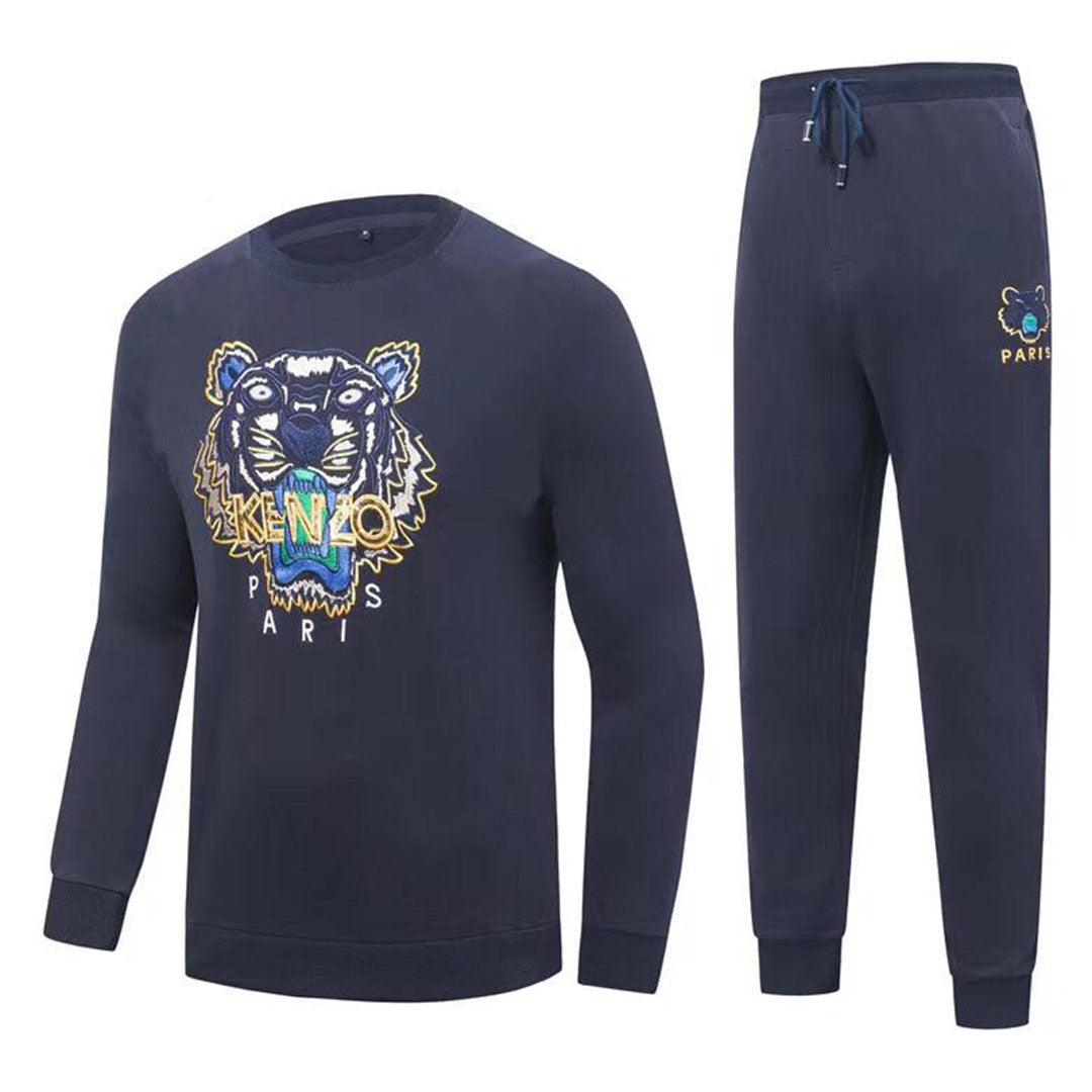 Kenzo Jungle Tiger Logo Tracksuit-Navyblue - Obeezi
