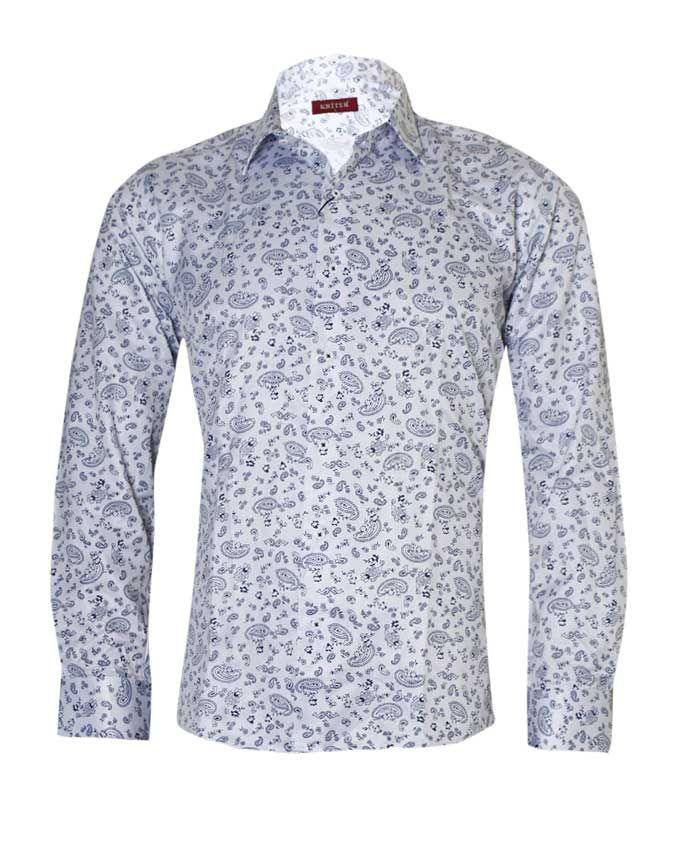 Kriter Buttoned Down Patterned White Shirts - Obeezi