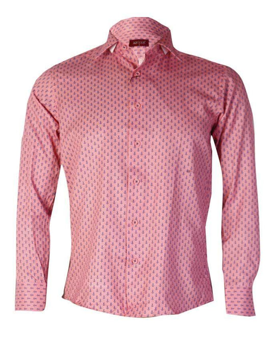 Kriter Patterned Dotted Pink Shirt - Obeezi