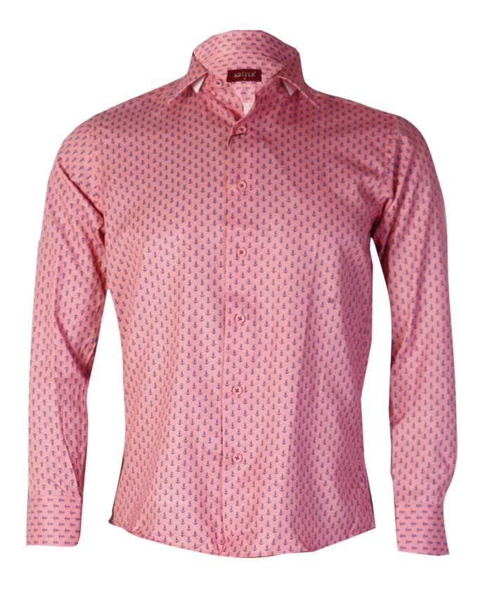 Kriter Patterned Dotted Pink Shirt - Obeezi