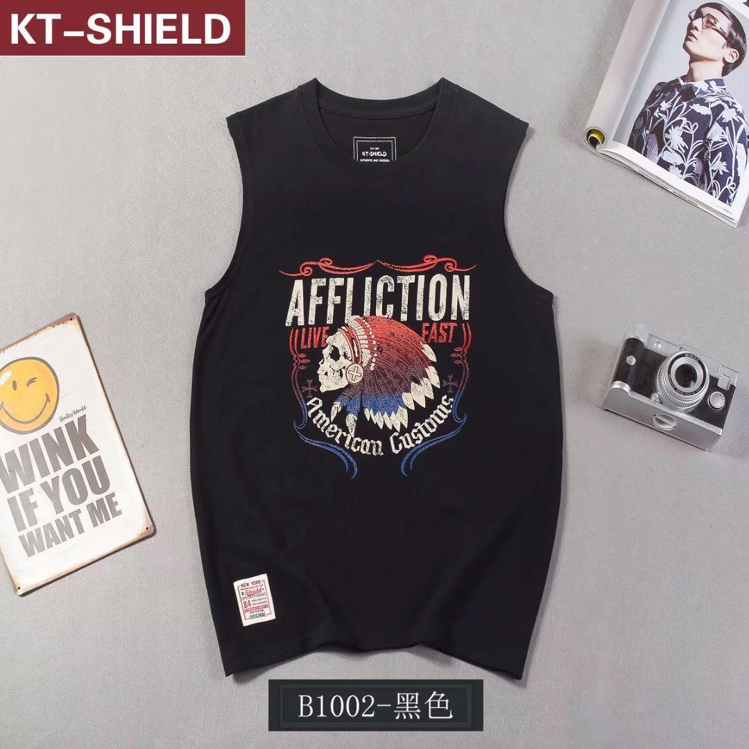 KT-Shied Black summer leisure Customs Crested sleeveless polo - Obeezi
