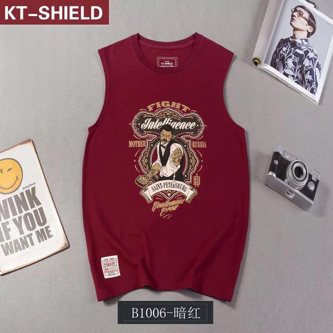 KT-Shied Wine leisure Customs Crested sleeveless polo - Obeezi