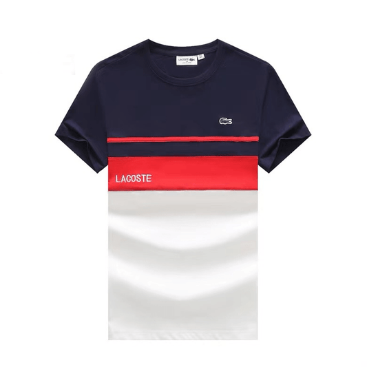 Lacost Authentic Multi Colored Blocked Crested Logo T-shirt - Obeezi.com