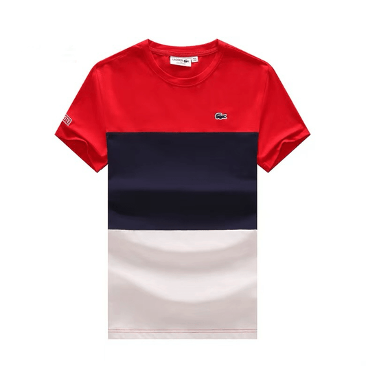 Lacost Bold Multi Colored Blocked Design Logo T-shirt - Obeezi.com