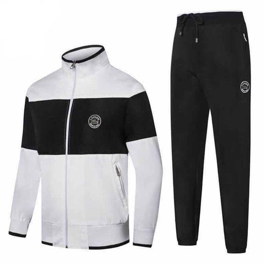 Lacoste Crested Logo Design White And Black Tracksuit - Obeezi