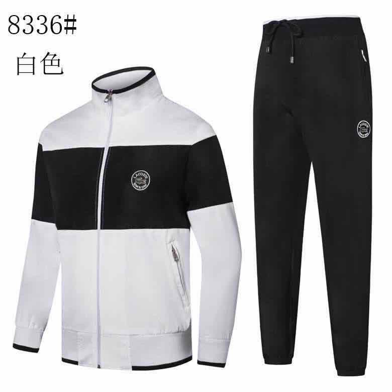 Lacoste Crested Logo Design White And Black Tracksuit - Obeezi