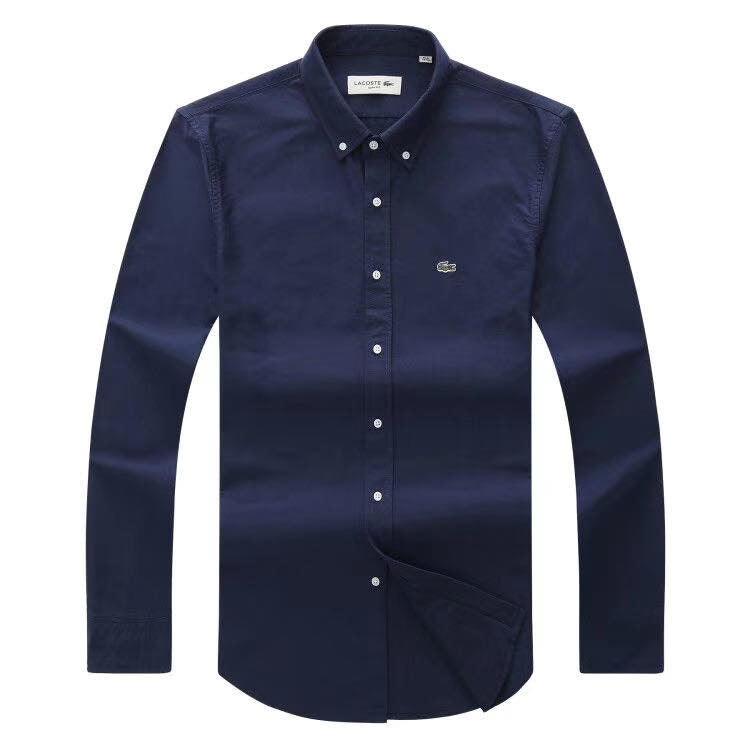 Lacoste Custom Fits Long sleeve NavyBlue Shirts - Obeezi