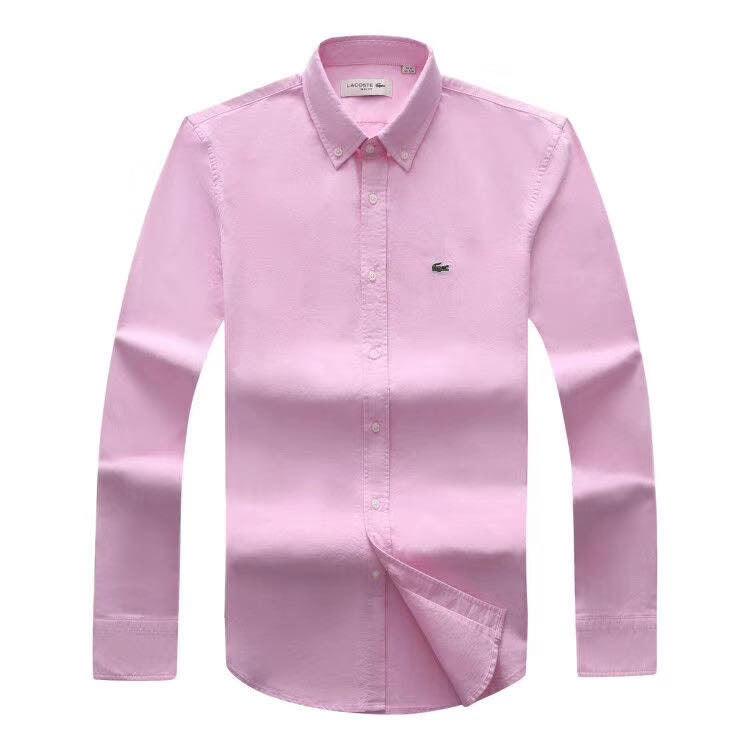 Lacoste Custom Fits Long sleeve Pink Shirts - Obeezi