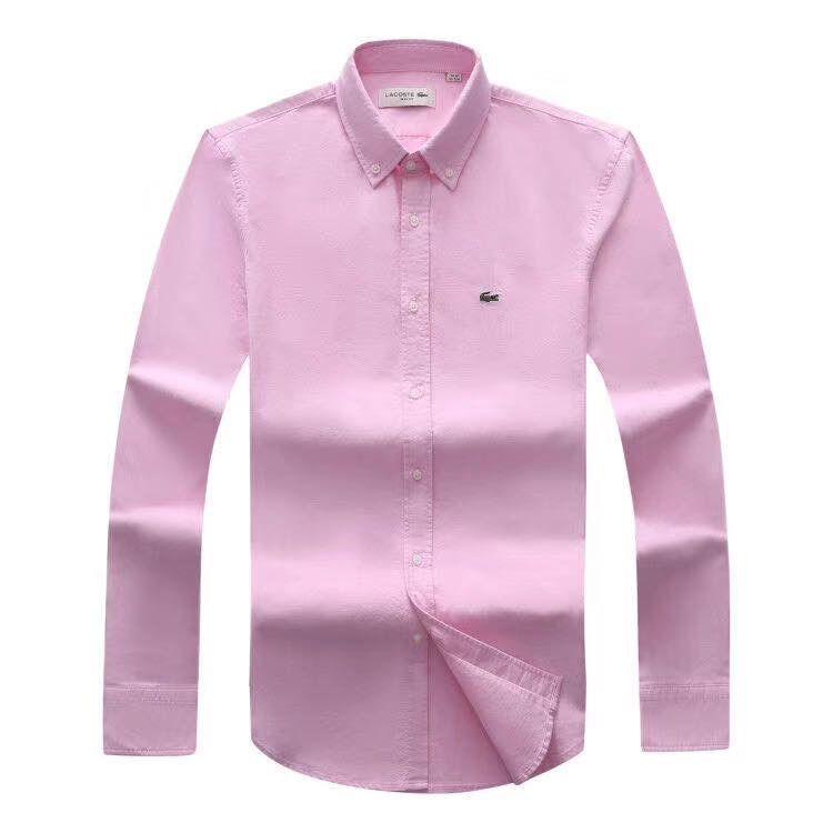 Lacoste Custom Fits Long sleeve Pink Shirts - Obeezi