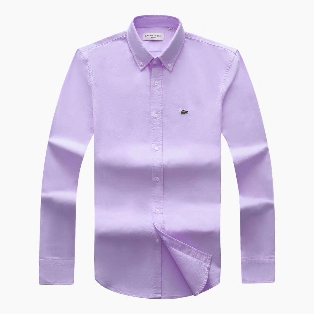 Lacoste Custom Fits Long sleeve Purple Shirts - Obeezi