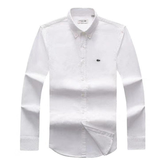Lacoste Custom Fits Long sleeve White Shirts - Obeezi