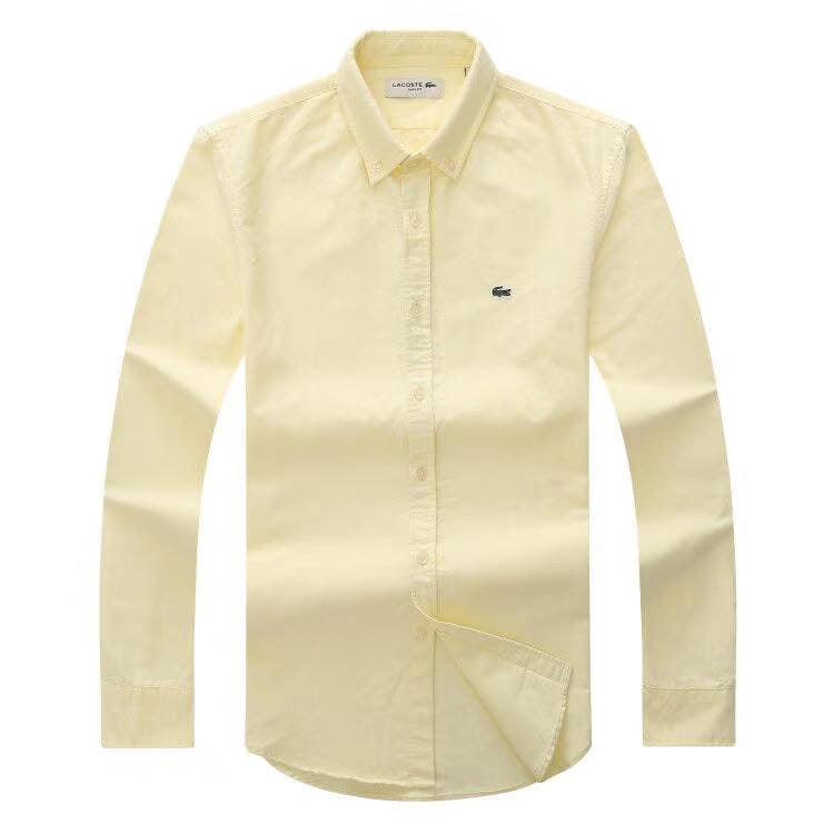 Lacoste Custom Fits Long sleeve Yellow Shirts - Obeezi