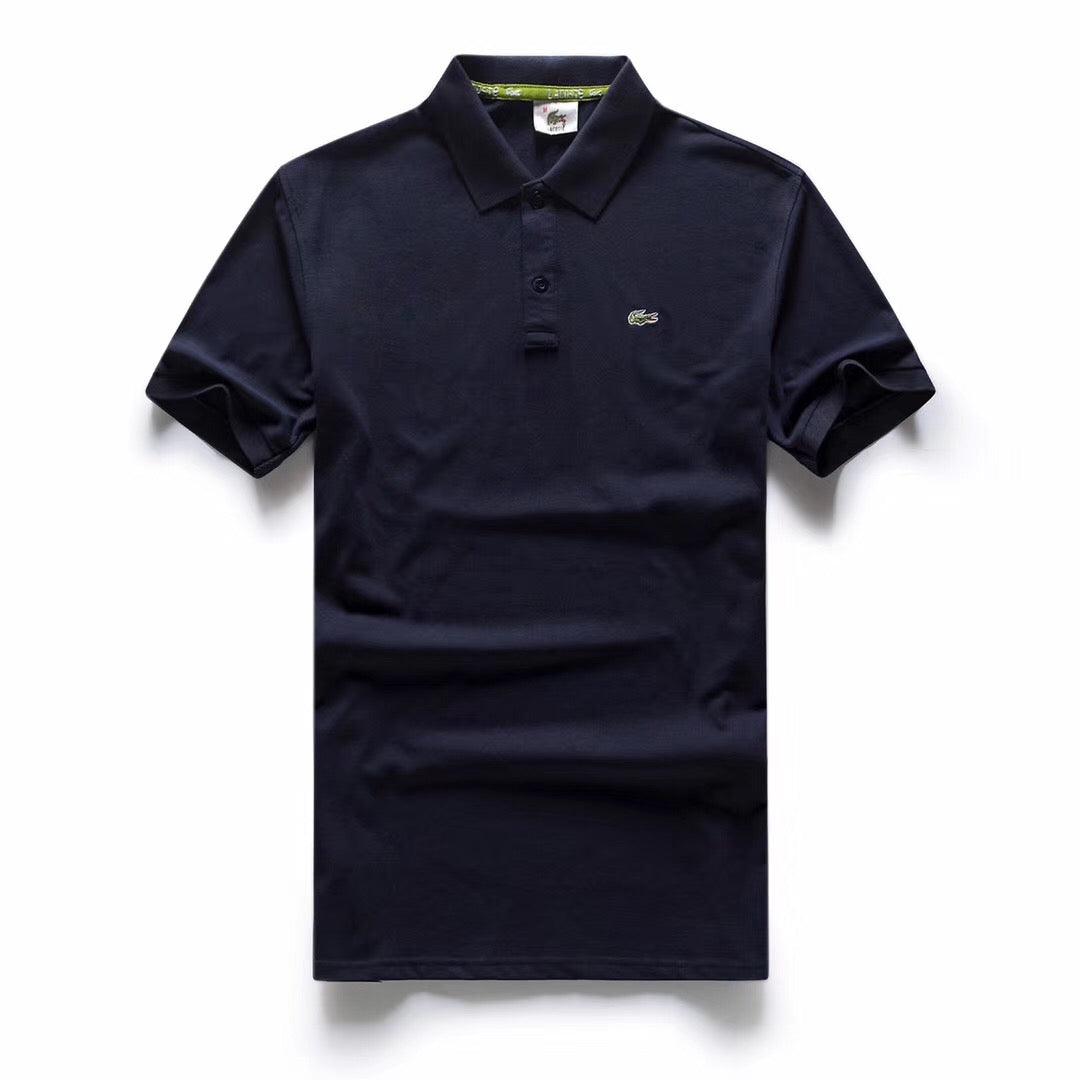 Lacoste Custom Fitted Polo Neck Plain T-Shirt NavyBlue - Obeezi