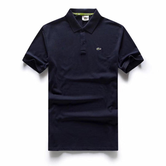 Lacoste Custom Fitted Polo Neck Plain T-Shirt NavyBlue - Obeezi