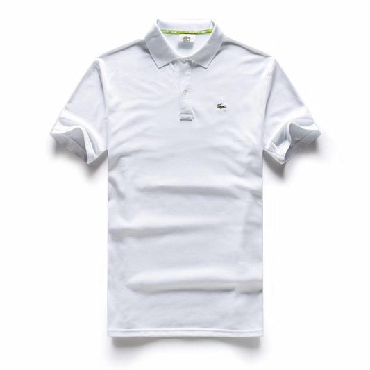 Lacoste Custom Fitted Polo Neck Plain T-Shirt White - Obeezi