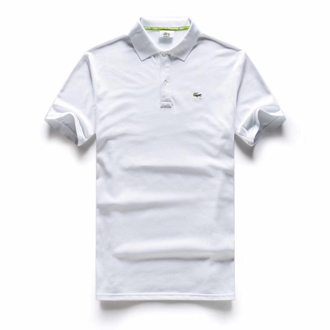 Lacoste Custom Fitted Polo Neck Plain T-Shirt White - Obeezi