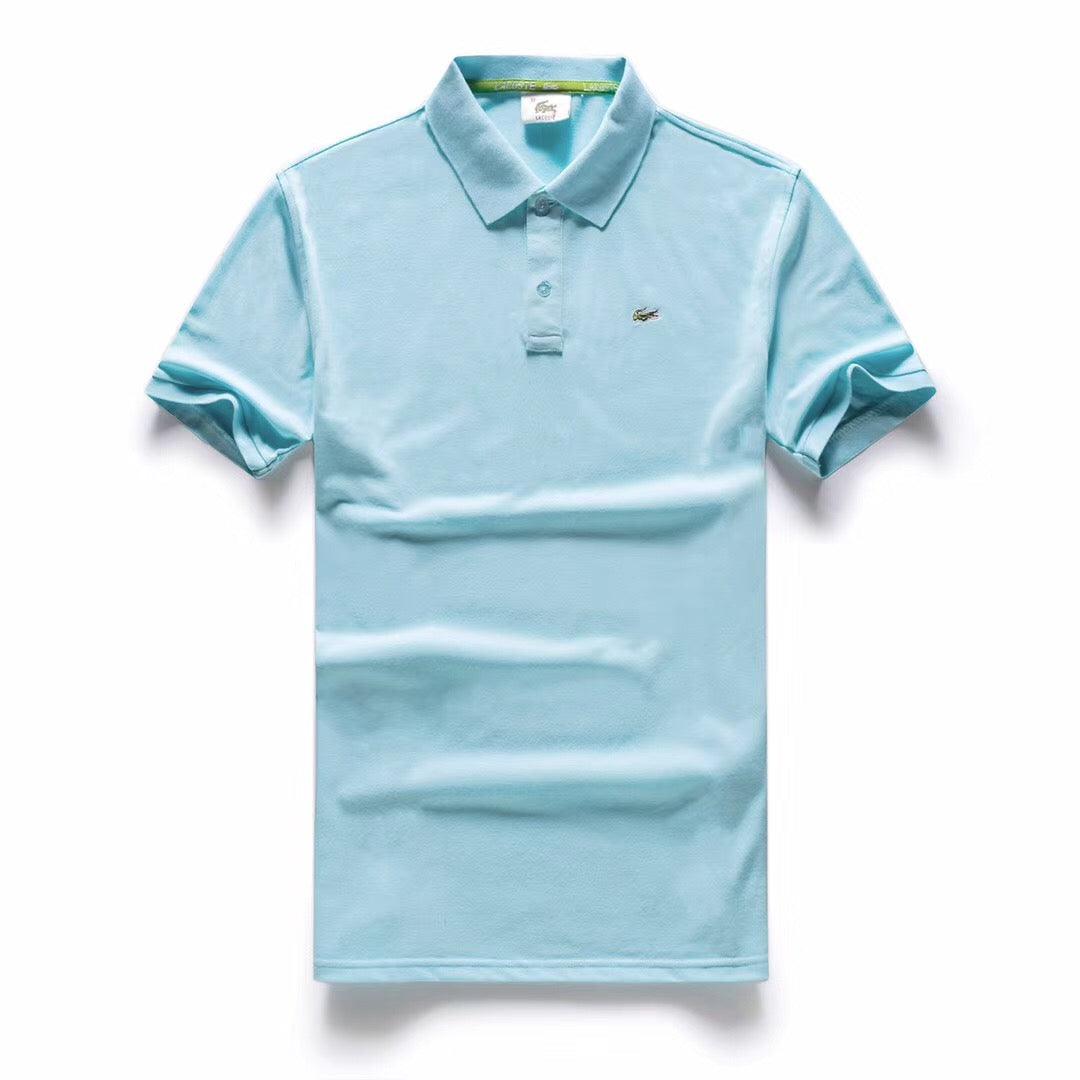 Lacoste Custom Fitted Polo Neck Plain Torquise Blue Polo - Obeezi