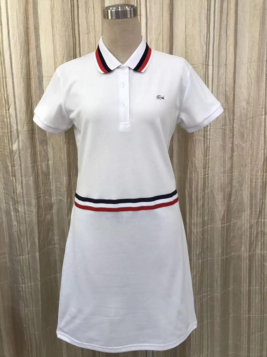 Lacoste Design Dress fitted Ladies White Gown - Obeezi