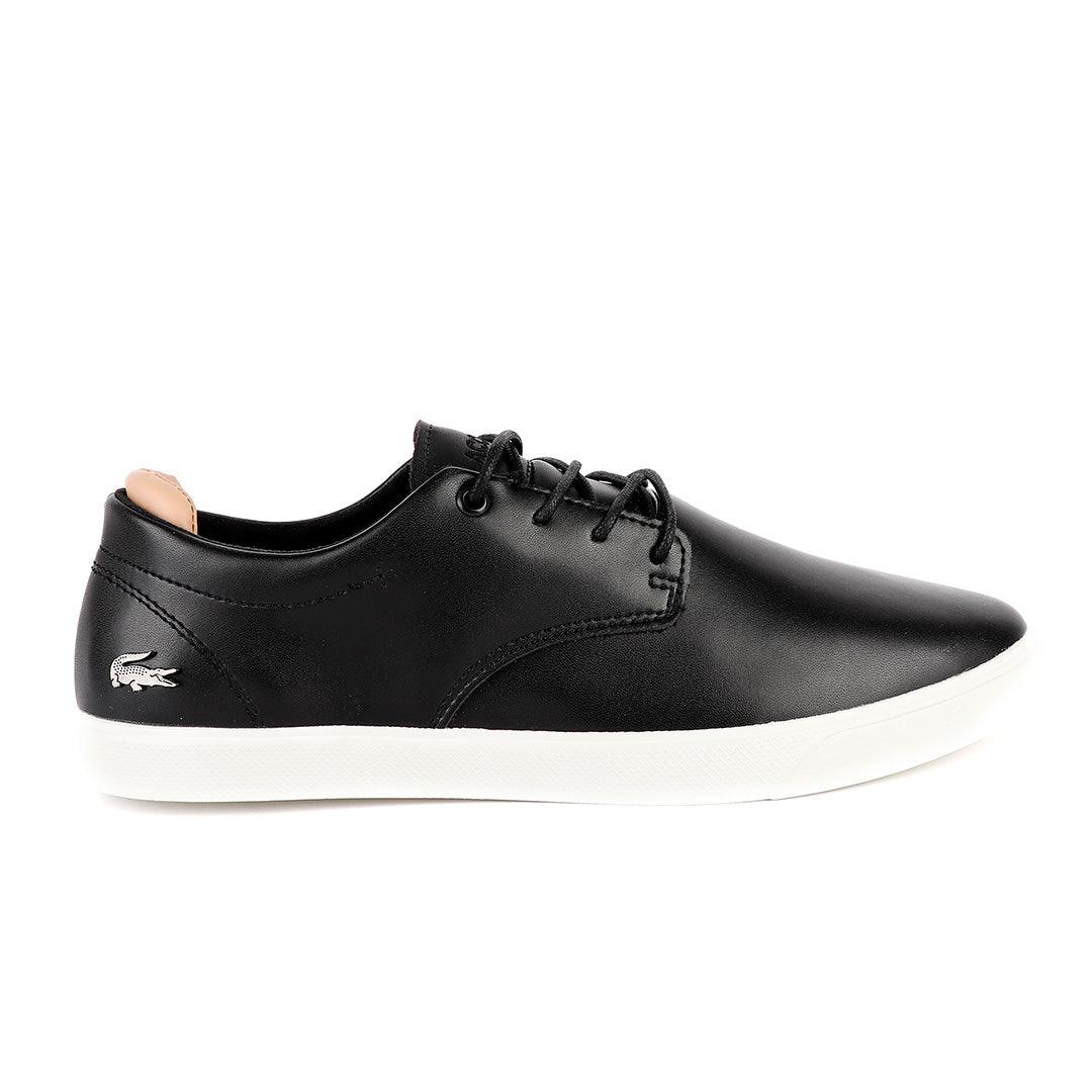 Lacoste-Espere Men Black-039-s Leather Fashion Sneakers - Obeezi