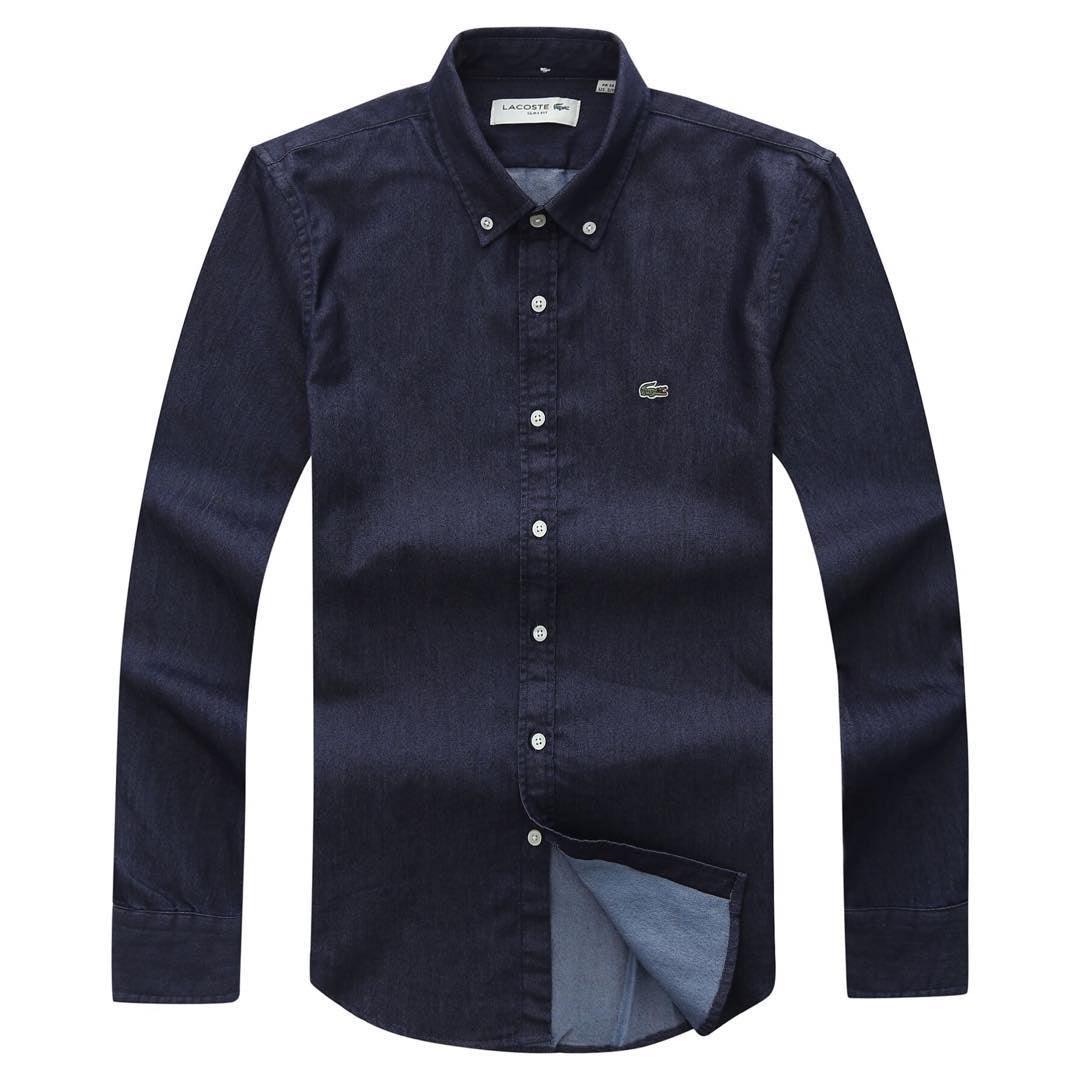 Lacoste Formal Denim NavyBlue Longsleeve Shirt - Obeezi
