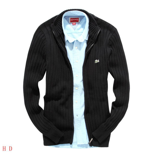 Lacoste Full-zip With Created Logo-Black - Obeezi