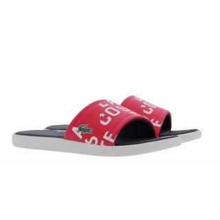 lacoste l30 slide flip flops red - Obeezi
