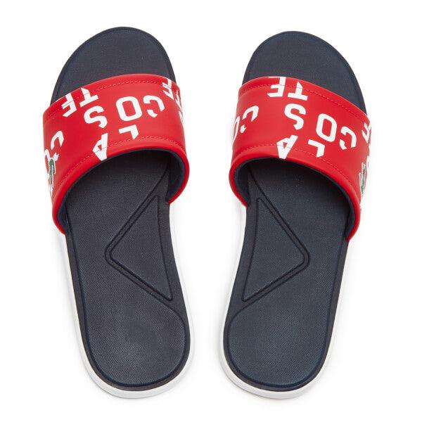 lacoste l30 slide flip flops red - Obeezi