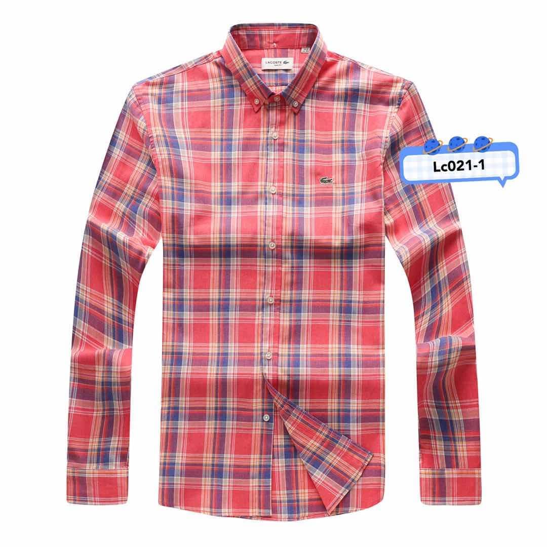 Lacoste Men's 100% Cotton Collar Button down Multi- Coloured Striped Long Sleeve Shirt - Obeezi.com
