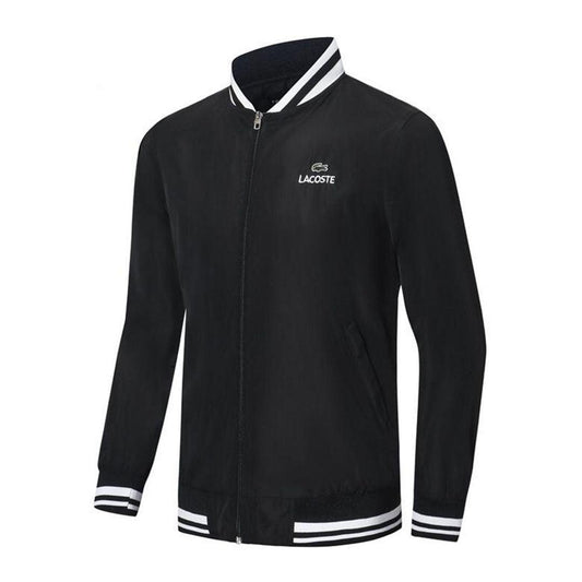 Lacoste Men's Concept Collaboration Lightweight Zip-up Jacket- Black - Obeezi