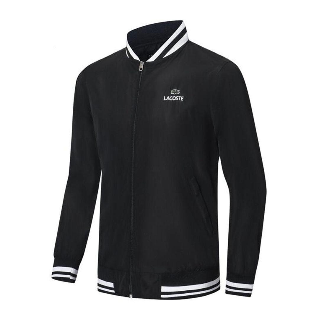 Lacoste Men's Concept Collaboration Lightweight Zip-up Jacket- Black - Obeezi
