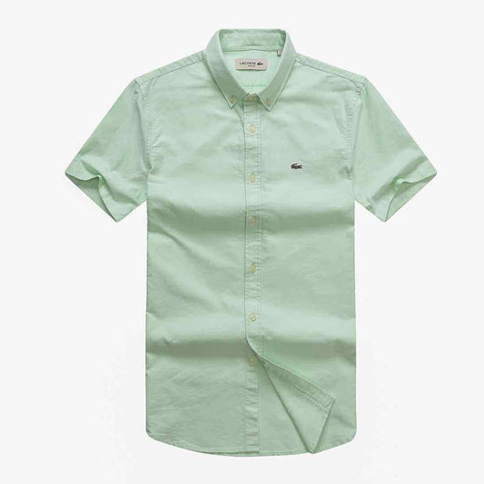 Lacoste Men's Slim Fit Small Houndstooth Print Cotton Shirt-Lemon - Obeezi