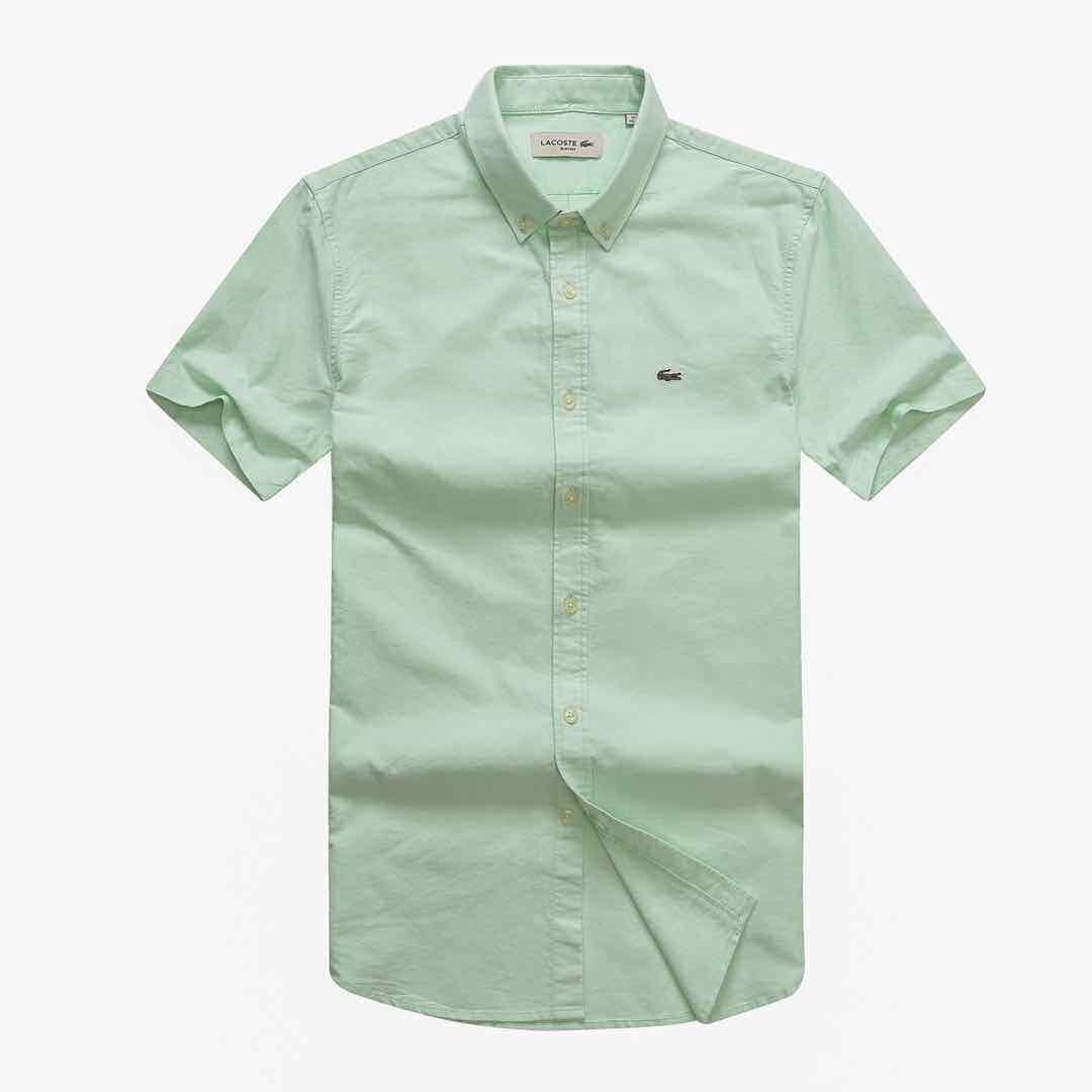 Lacoste Men's Slim Fit Small Houndstooth Print Cotton Shirt-Lemon - Obeezi