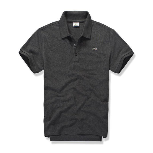 Lacoste Plain Design with Crested Logo Short-Sleeve Polo-Grey - Obeezi