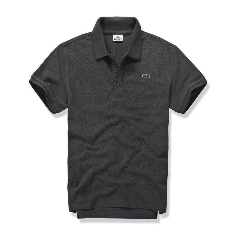 Lacoste Plain Design with Crested Logo Short-Sleeve Polo-Grey - Obeezi