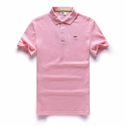 LACOSTE Plain Polo Shirt- Pink - Obeezi